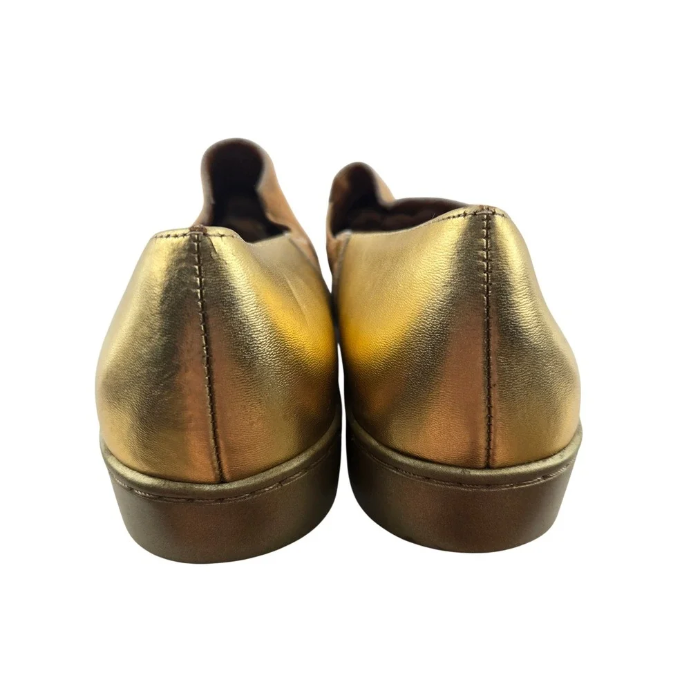 Free People Varsity Slip On Sneakers Tan Gold Speckled Calf Hair Womens 7.5 38